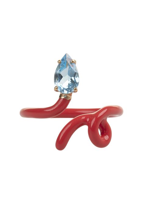 Anello Baby Vine Tendril Rosso BEA BONGIASCA | VR110YGS-GP4R