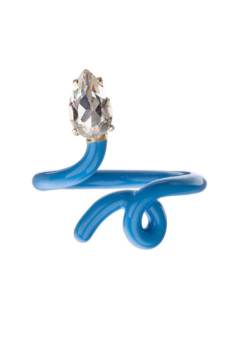 Baby Vine Tendril Ring In Turquoise BEA BONGIASCA | VR110YGS-GP5T