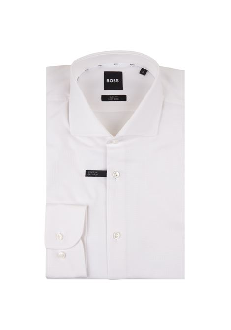 Camicia Slim Fit In Cotone Bianco Facile Da Stirare BOSS | 50512820100