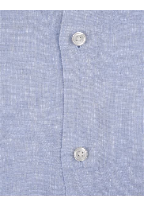 Camicia Regular Fit In Lino Azzurro Con Colletto Button-Down BOSS | 50513849450