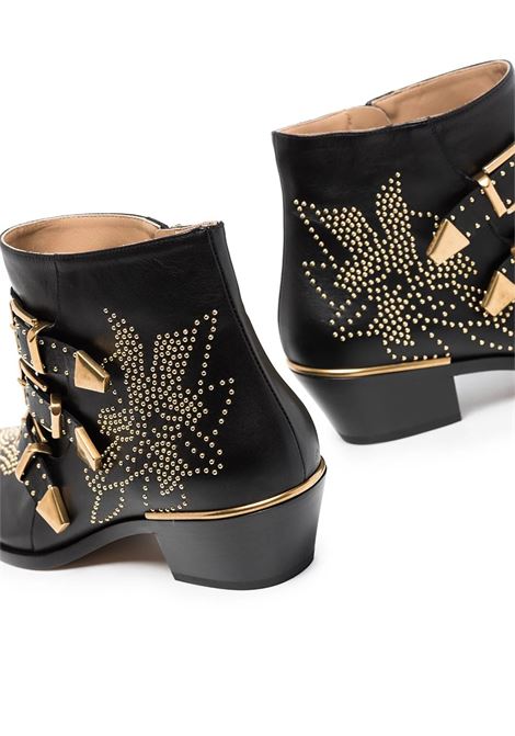 Susanna Ankle Boots In Black and Gold CHLOÉ | C16A134750ZY