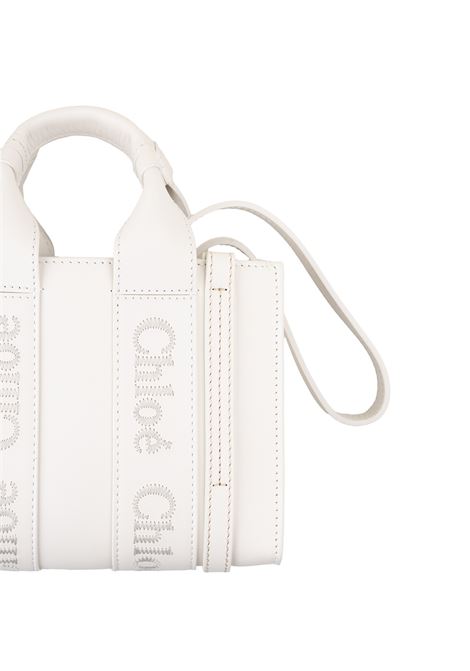 White Mini Woody Tote Bag CHLOÉ | C23SP237I60101