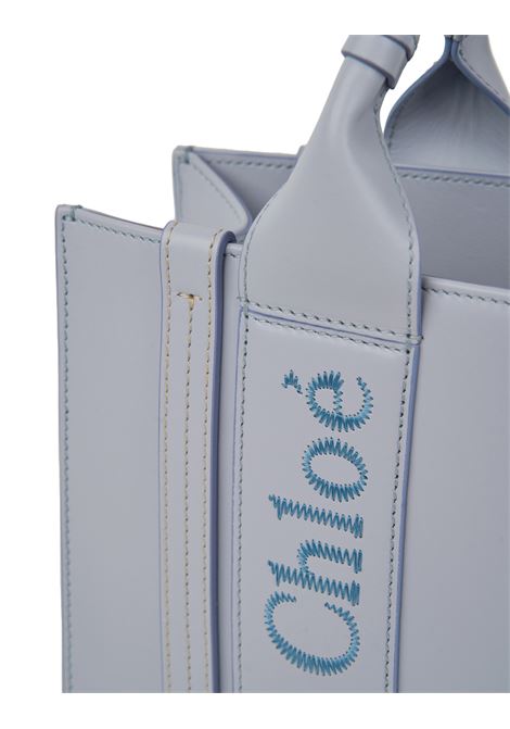 Borsa Shopping Piccola Woody In Pelle Graceful Blue CHLOÉ | C23US397I6049V
