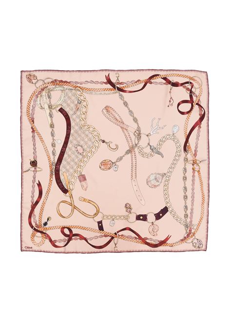 Smoky Rose Printed Silk Scarf CHLOÉ | C24ST016SE16K2