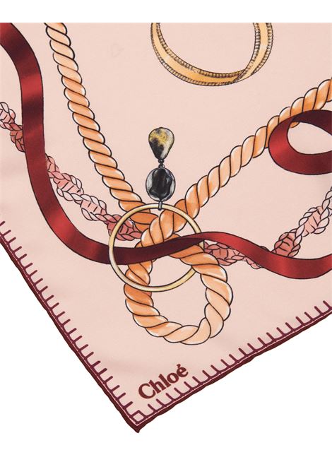 Foulard In Seta Stampata Smoky Rose CHLOÉ | C24ST016SE16K2