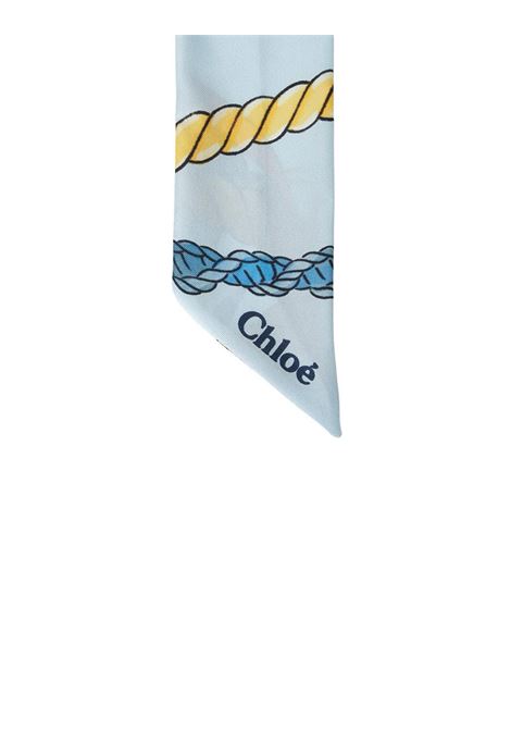 Silky Blue Printed Silk Scarf CHLOÉ | C24ST017SE1472