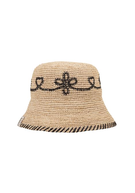 Embroidered Straw Bucket Hat CHLOÉ | C24UD086RFA94Q
