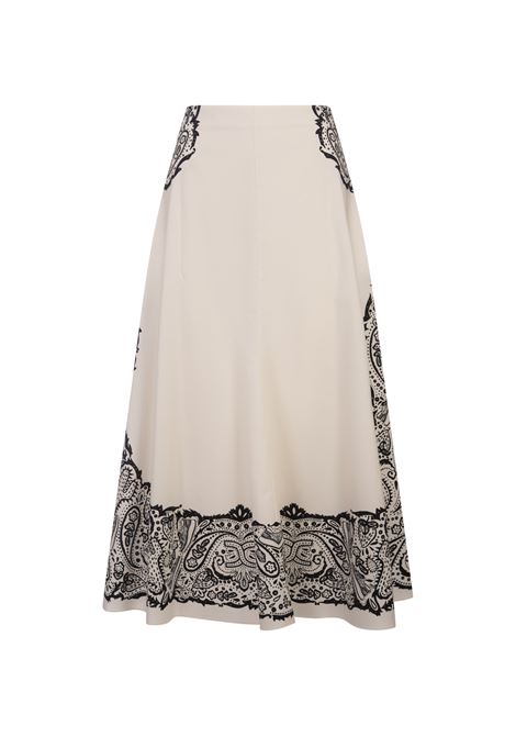 White Flared Midi Skirt With Print CHLOÉ | C24UJU04300905