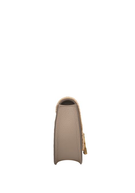 Borsa Con Patta In Rafia Marcie Mini In Pelle Fango CHLOÉ | C24UP847N5624P