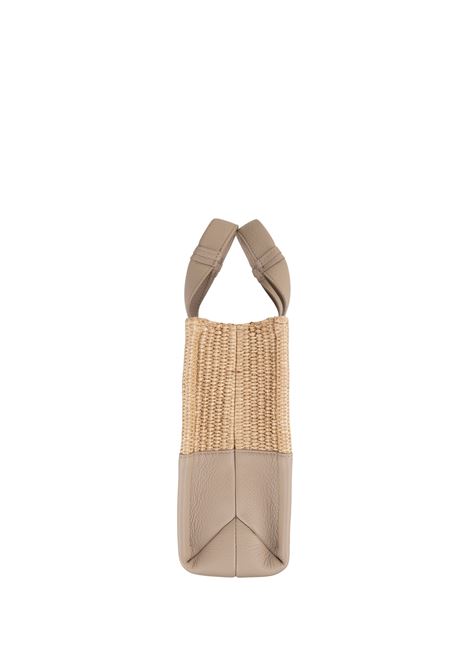 Woody Small Tote Bag In Leather and Raffia With Embroidered Logo CHLOÉ | C24US397M94083