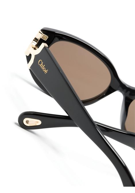 Black Oval-Frame Sunglasses CHLOÉ | CH0237SK001