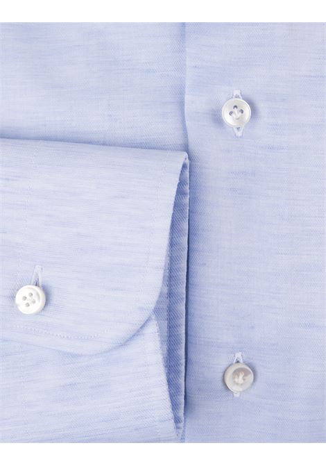 Camicia Classica Azzurra In Lino e Cotone BARBA | I1U13P0140200.U0002