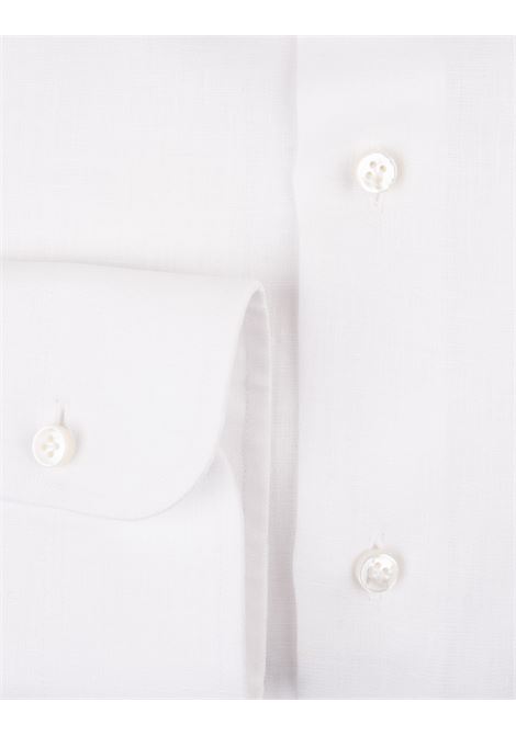 Camicia Slim Fit In Lino Bianco BARBA | I1U13P0140201.U0001