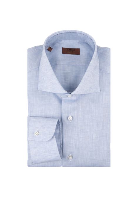 Camicia Slim Fit In Lino Azzurro BARBA | I1U13P0140201.U0002