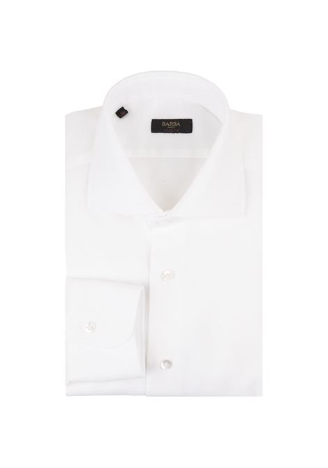 Slim Fit Shirt In White Cotton Blend BARBA | K1U13P0140108.U0001