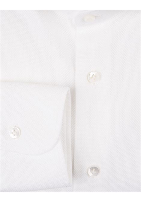 Camicia Slim Fit In Misto Cotone Bianco BARBA | K1U13P0140108.U0001