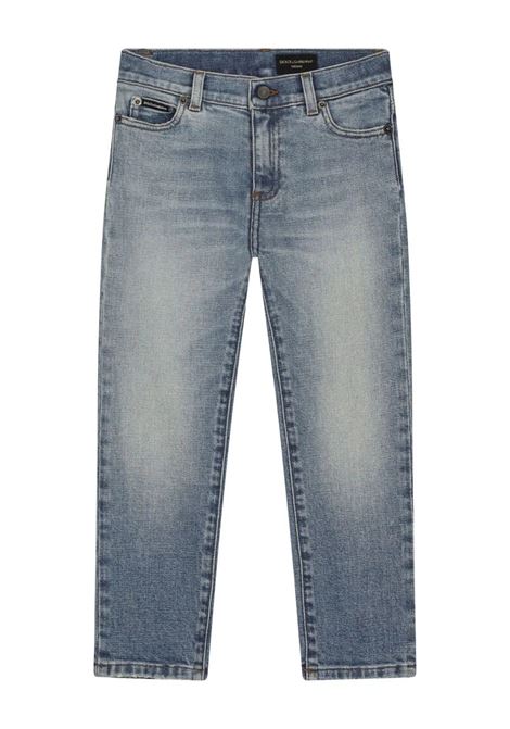 Blue Jeans With D&G Logo - DOLCE & GABBANA KIDS - Russocapri