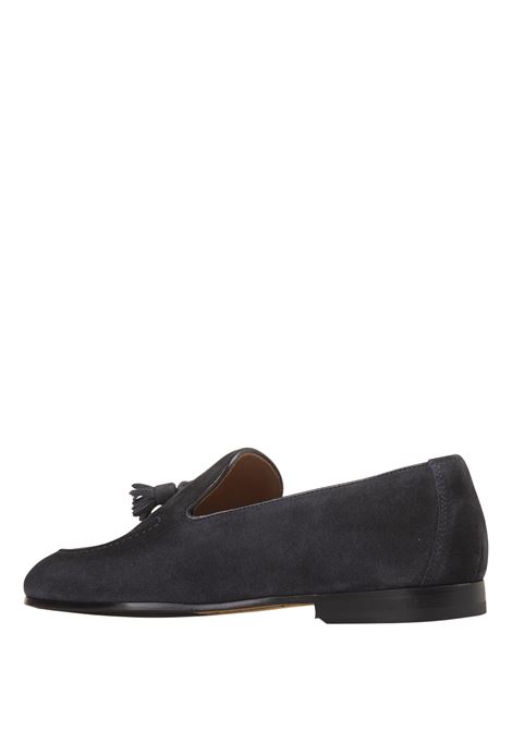 Navy Blue Suede Loafers With Tassels DOUCALS | DU1080PANNUF231NB15