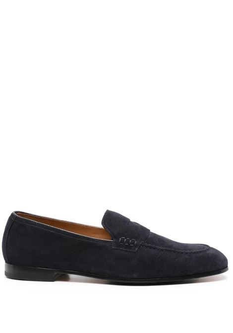 Navy Blue Suede Penny Loafers DOUCALS | DU2983PANNUF106NB15