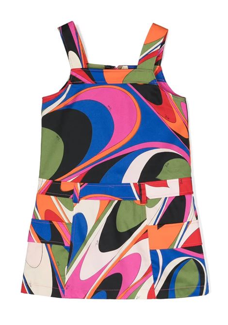 Multicoloured Wave Print Sleeveless Dress EMILIO PUCCI JUNIOR | PU1D12-G0147999