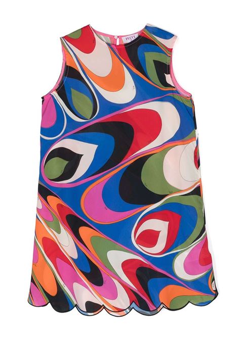 Multicoloured Wave Print Sleeveless Dress EMILIO PUCCI JUNIOR | PU1D22-K0194999