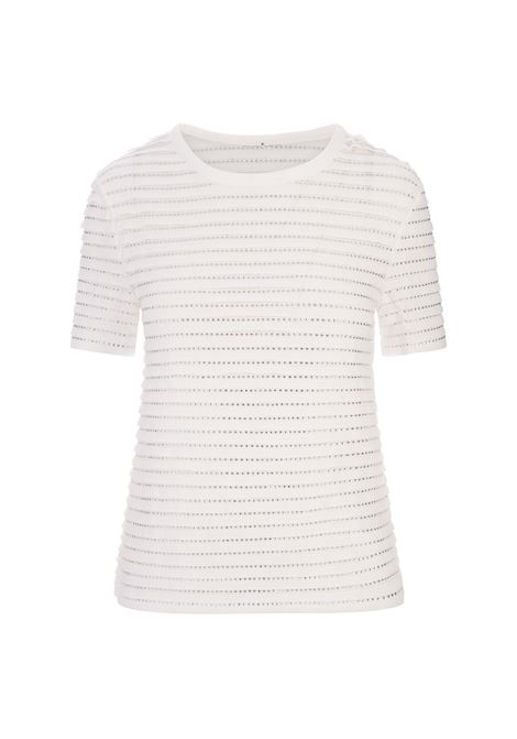 White T-Shirt With Studs ERMANNO SCERVINO | D442L313CTEKK10602
