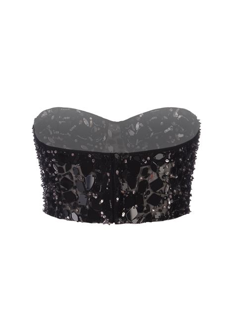 Black Bustier Top With Crystals ERMANNO SCERVINO | D442L713APQXSB4460