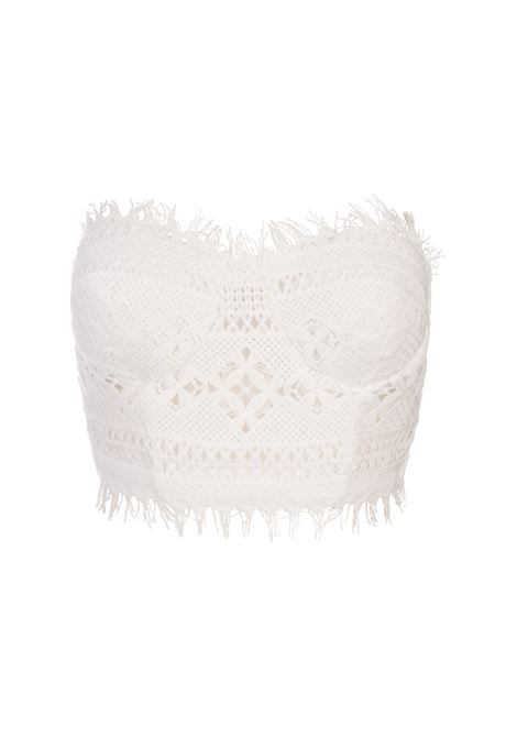 White Macram? Lace Sleeveless Top ERMANNO SCERVINO | D442L721DHW14800