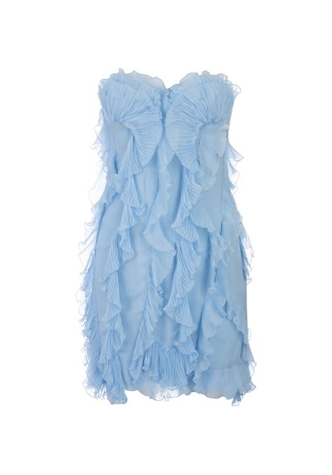 Light Blue Chiffon Short Dress ERMANNO SCERVINO | D442Q731LFDQEL44318