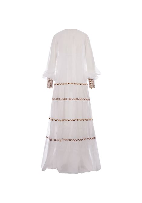 White Muslin Long Dress With Ethnic Embroidery ERMANNO SCERVINO | D442Q740JGE14800