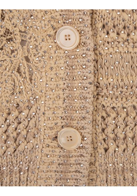 Beige Cardigan With Lace and Crystals ERMANNO SCERVINO | D445N705APCTQAWM4060