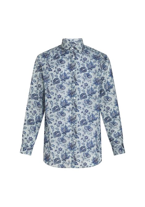 Shirt With Blue Floral Graphic Print ETRO | MRIB0001-99SA537X0880