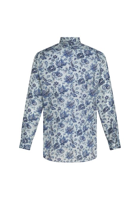 Shirt With Blue Floral Graphic Print ETRO | MRIB0001-99SA537X0880