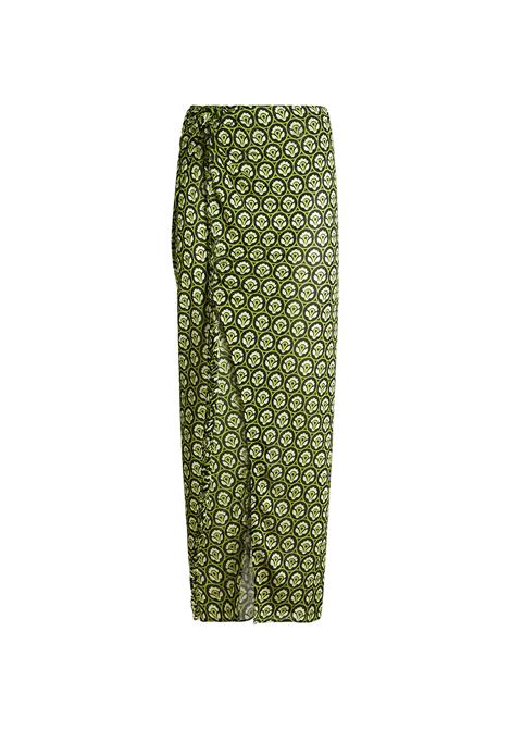 Green Printed Jersey Sarong Skirt ETRO | WRFA0049-99IA414X0810