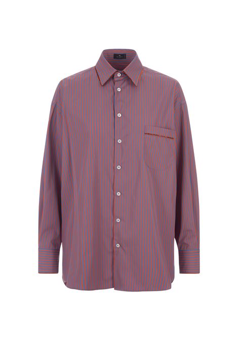 Purple Striped Over Shirt With Contrast Piping ETRO | WRIA0028-99TR563S8460