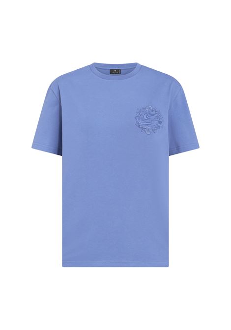 Light Blue T-Shirt With Tone-On-Tone Embroidery ETRO | WRJB0006-AC036B0759