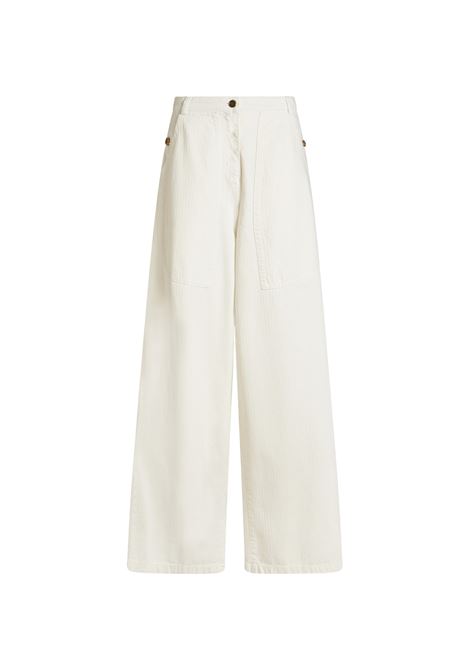 Jeans Cargo Wide Leg In Denim Bianco ETRO | WRNB0012-AC169W0111