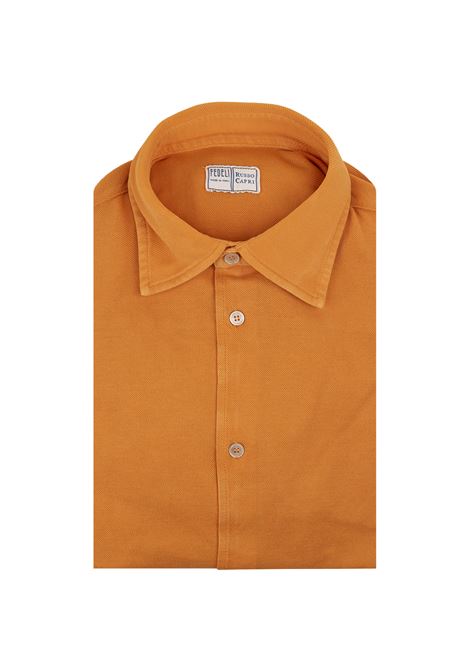 Camicia Classica Arancione In Piquet Leggero FEDELI | 0283199