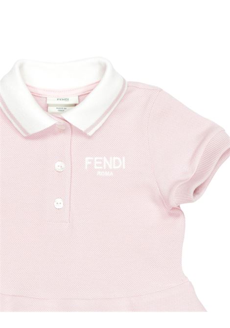 Pink Polo Dress With Embroidered Logo FENDI KIDS | BFB509-AVPF0QE5
