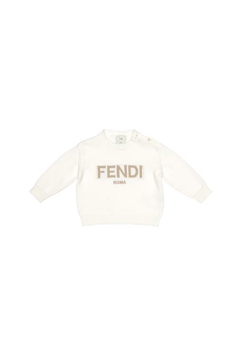 Maglione Bianco Con Logo FENDI KIDS | BUG161-AQTYF14OX