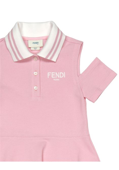 Abito Polo Rosa Con Logo e Cut-Out FENDI KIDS | JFB644-AVPF0QE5