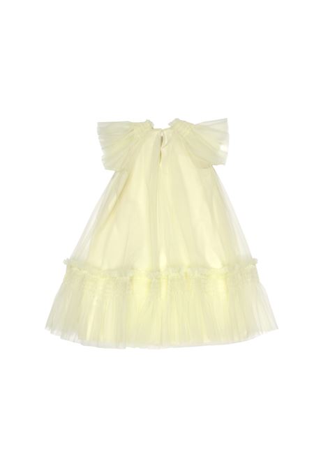Yellow Silk and Tulle Dress With Logo FENDI KIDS | JFB680-AEXXF0JNH