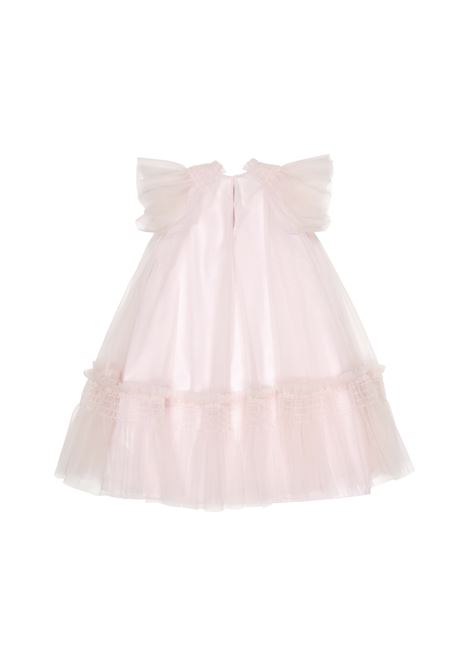 Pink Silk and Tulle Dress With Logo FENDI KIDS | JFB680-AEXXF0QE5