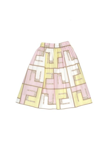 Macropuzzled Logoed Long Skirt FENDI KIDS | JFE133-AQULF14OQ