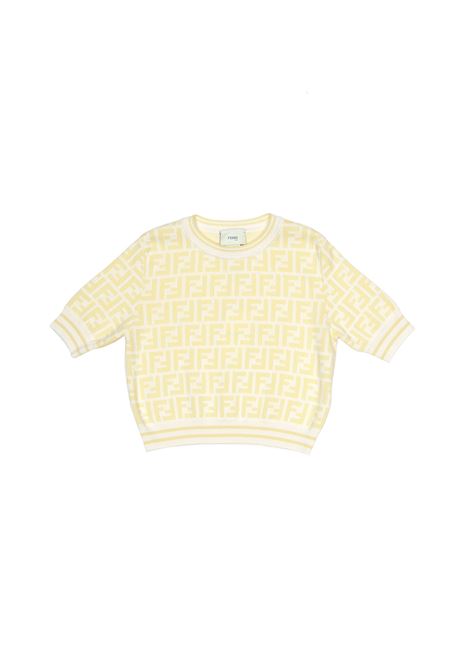 Yellow Monogram Sweater FENDI KIDS | JFG170-AQUHF14OU