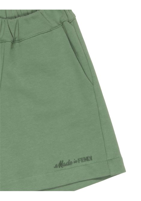 Green Shorts With Embroidery FENDI KIDS | JMF481-5V0F1MTQ