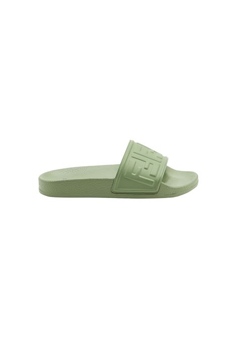Green Rubber Slippers With FF Logo FENDI KIDS | JMR411-AJYUF0QX0