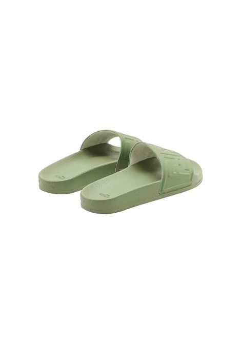 Green Rubber Slippers With FF Logo FENDI KIDS | JMR411-AJYUF0QX0