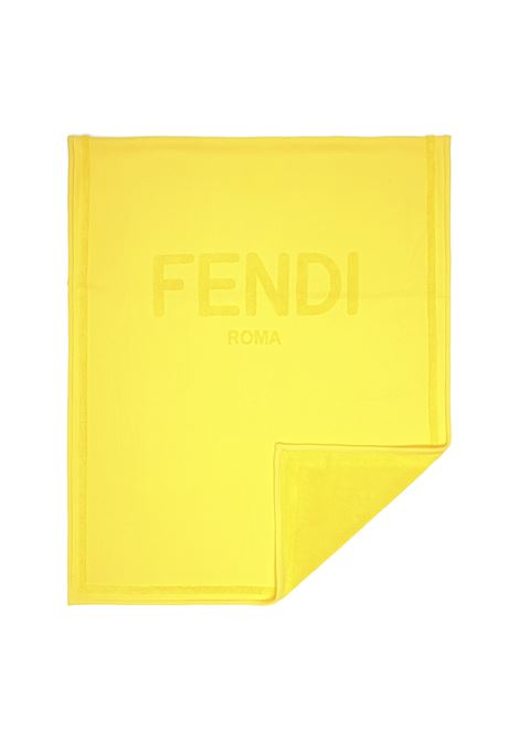 Yellow Beach Towel With Logo FENDI KIDS | JUM010-ARW1F0VNL