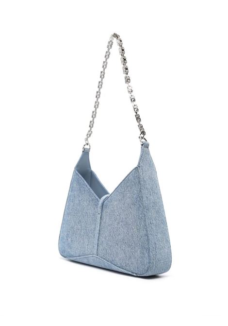 Cut-Out Zipped Small Shoulder Bag In Light Blue Denim GIVENCHY | BB50XPB1ZT420